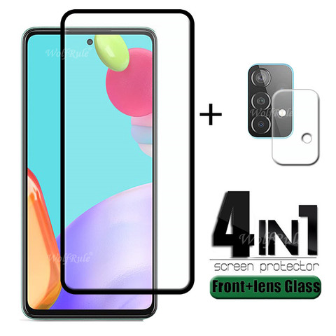 4-en-1 pour Samsung Galaxy A52 verre pour Samsung A52 verre trempé protecteur d'écran pour Samsung A12 A51 A71 A72 A52 verre d'objectif ► Photo 1/6