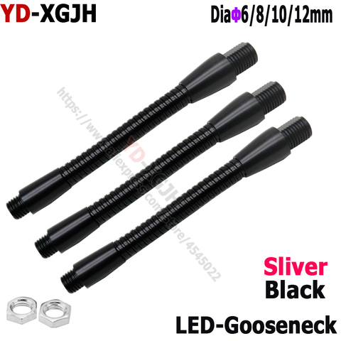 2p col de cygne composé 6 8 10 12mm led col de cygne support flexible lampe M8universal tuyau métal serpentine tubes pour bricolage LED lampe de bureau ► Photo 1/6