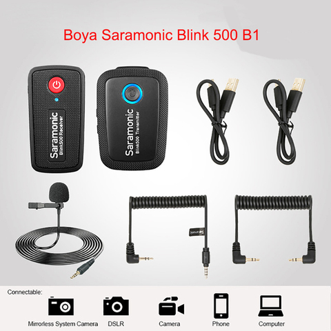 Boya – Microphone à revers Saramonic Blink500 B1 B2 B3 B4, sans fil, à condensateur, pour Studio, Interview, pour téléphone, DSLR, 500 ► Photo 1/6