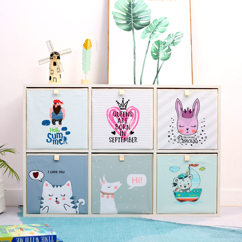 Boîte de rangement pour jouets d'enfants, nouvelle boîte de rangement dessins animés, bacs pliants, garde-robe tiroir, organiseur de vêtements, organiseur de jouets d'enfants ► Photo 1/6