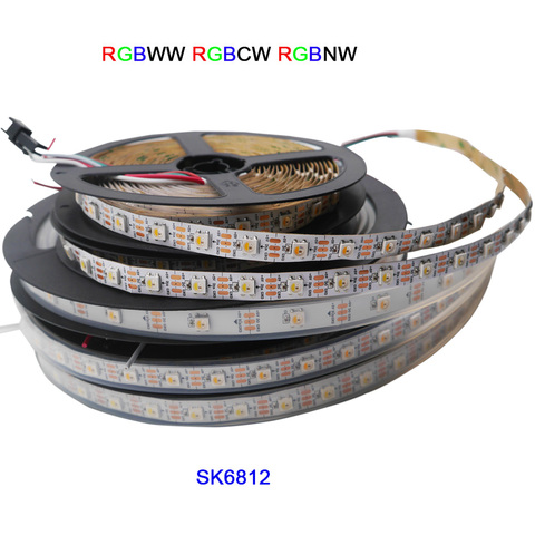 Bande lumineuse led intelligente, SK6812, 1m/3m/5m;4 couleurs en 1 RGBW + NW/CW/WW;IP30/IP67;30/60/144 diodes/m; similaire, adressable, ws2812b, DC5V ► Photo 1/4