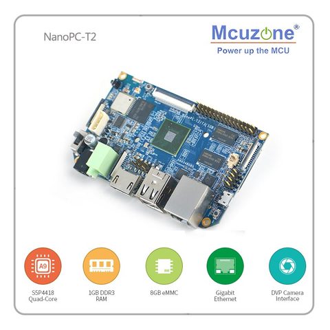 FriendlyELEC – carte de développement S5P4418 Quad Core NanoPC-T2, wi-fi et bluetooth, Cortex-A9 x 60cm, ordinateur de bord ► Photo 1/6