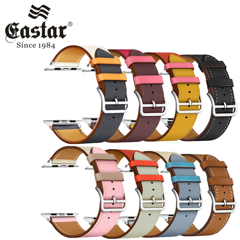 Boucle en cuir colorée Eastar pour Bracelet de montre Apple série 6/SE/3/2/1 Bracelet de Sport 42mm 38mm Bracelet pour iwatch 4/5 bande 40mm 44mm ► Photo 1/6