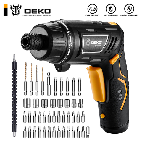 DEKO DCS3.6DU2 tournevis électrique sans fil batterie Rechargeable tournevis Twistable poignée torche LED ménage bricolage ► Photo 1/6