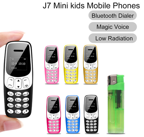 Mini enfants carte SIM téléphones mobiles Bluetooth composeur écouteur magique changeur de voix radio FM faible rayonnement MP3 téléphones portables PK 7S + K8 ► Photo 1/6