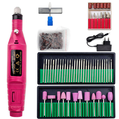 Ensemble complet de Portable électrique perceuse à ongles Machine manucure ensemble décoration pied ongle Gel lime à ongles outil de polissage professionnel ► Photo 1/6