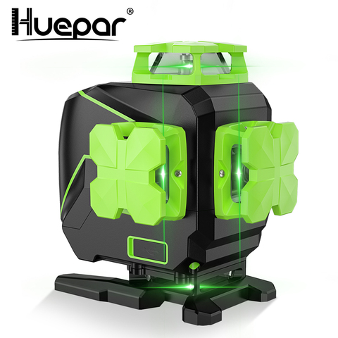 Huepar – niveau Laser 4D 16 lignes à faisceau vert à nivellement automatique, 4x360 °, avec recharge USB, batterie Li-ion S04CG-L ► Photo 1/6