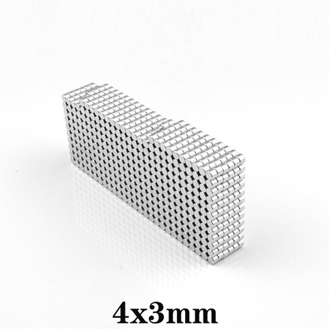 50 ~ 1000 pièces 4x3mm petits aimants puissants ronds 4mm x 3mm feuille néodyme aimant disque 4x3mm Permanent NdFeB fort aimant 4*3mm ► Photo 1/6