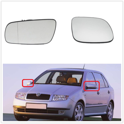 Miroir chauffant de style de voiture, 2 pièces (gauche + droite), pour Skoda Fabia MK1 1999 2000 2001 2002 2003 2004 ► Photo 1/6