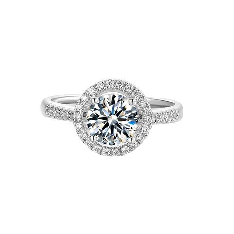 BOEYCJR-bague de mariage en argent 925, Moissanite, 1ct, couleur F, élégante fiançailles, avec certificat national pour femmes, cadeau ► Photo 1/6