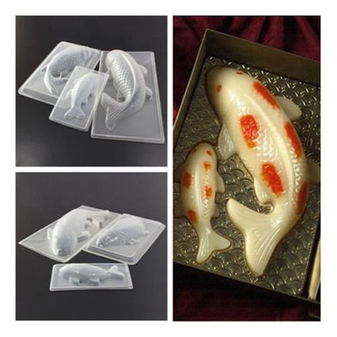 3D Koi poisson forme en plastique gâteau chocolat gelée moule moule bricolage moules grandes moyennes et petites tailles outils de cuisson décorations ► Photo 1/6