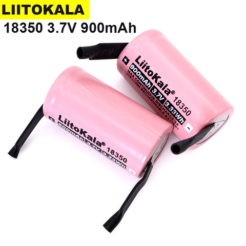 1-40 pièces Liitokala ICR 18350 900mAh 8A batterie au lithium rechargeable 3.7V lampe cylindrique cigarette électronique + bricolage nickel feuille ► Photo 1/4