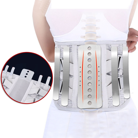 Orthèses de soins de santé ceintures réglables Double traction Posture correcteur orthèse bas du dos soutien lombaire ceinture Corset grande taille ► Photo 1/6