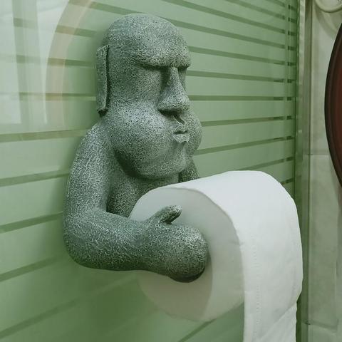 Distributeur L'île De Pâques Moai Design Mural Papier Rouleau De Papier Toilette Support De Stockage Durable Fournitures Pour salle de bain ► Photo 1/6