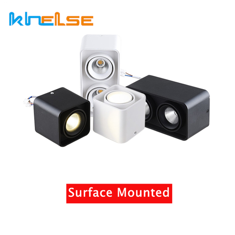 Carré LED plafond Downlight montage en Surface grille lampe GU10 ampoule montage luminaire Angle de Base réglable double tête Spot support de lampe ► Photo 1/6