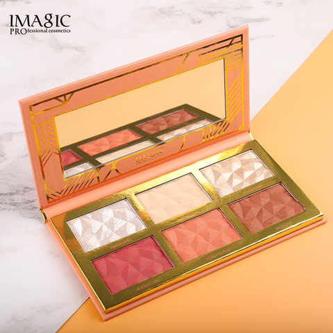 IMAGIC-Palette de fard à joues hybride 6 couleurs, Rouge, fard à joues, reflets de contours, cosmétiques pour le visage, nouveauté ► Photo 1/6