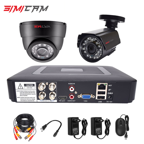 Kit de caméras de sécurité, Kit de caméras DVR HD 4CH 1080N, 5 en 1 DVR, 2 pièces 720P/1080P AHD, caméra 2MP P2P ► Photo 1/6