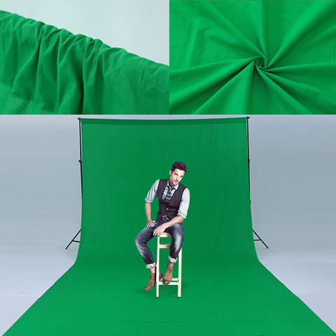 Photographie décors vert écran Chromakey Shoot fond Polyester coton Photo Studio bleu blanc noir toile de fond 3X1/2/4/5M ► Photo 1/6