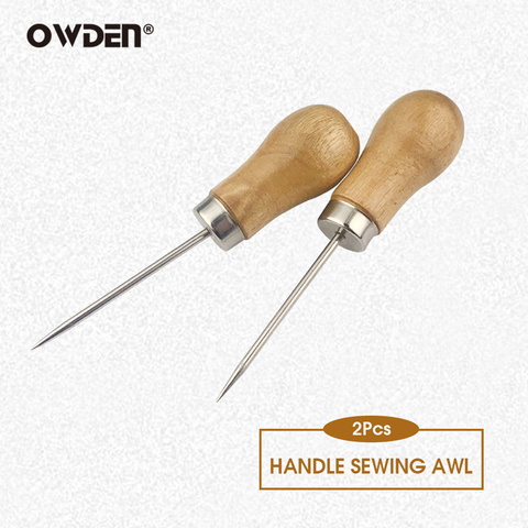 OWDEN 2 pièces en cuir manche en bois Awl couture outils accessoires de couture poinçons ► Photo 1/6