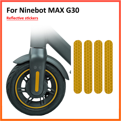 Autocollant réfléchissant de couverture de roue arrière avant pour Ninebot Max G30 Scooter électrique avertissement autocollant réfléchissant anti-poussière ► Photo 1/6