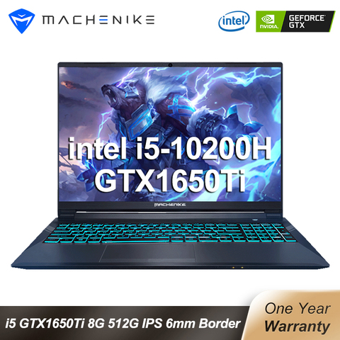 Machenike – pc portable de jeux T58, processeur Core i5 10200H GTX 1650 lattopops, 8 go de RAM, 512 go de SSD, clavier rétroéclairé, technologie IPS Ultra-bordure, 15.6 pouces ► Photo 1/6