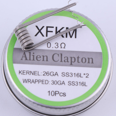 XFKM A1/316 fil torsadé plat fondu clapton ruche fils préfabriqués mélange Alien torsadé Quad tigre bobines résistance de chauffage rda bobine ► Photo 1/6