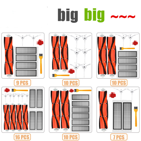 Kit de filtre Hepa pour robot Xiaomi mijia roborock s50 s51 roborock 2, brosse principale, brosse latérale, tissus de vadrouille, boîte de poubelle, réservoir, nouveau ► Photo 1/6