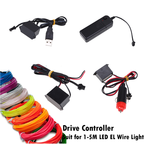 Transformateur de contrôleur d'entraînement de voiture au néon pour voiture Led EL fil/bande Flexible néon décor bande lampe 3V/5V/12V ► Photo 1/5