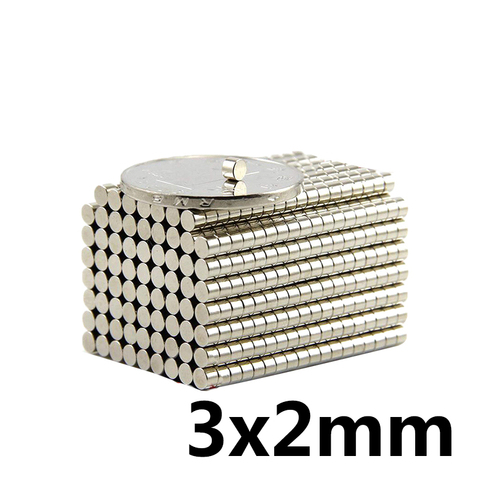 20 ~ 3000 pièces 3x2 recherche diamètre mineur aimant 3mm x 2mm en vrac petits aimants ronds 3x2mm néodyme disque aimants 3*2 fort magnétique ► Photo 1/3