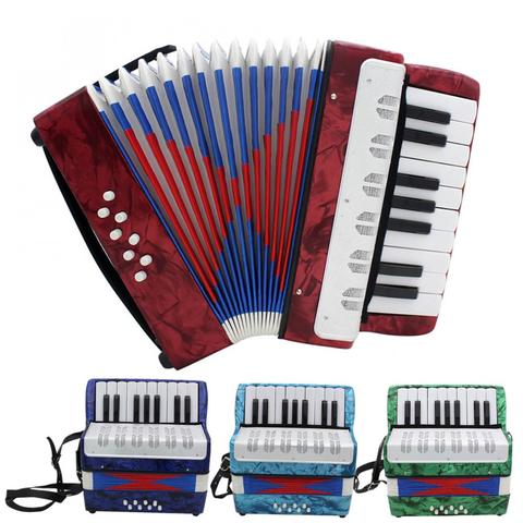 Mini accordéon professionnel de 17 touches, Instrument Musical éducatif, bande de Cadence, pour enfants et adultes, 4 couleurs en option ► Photo 1/6