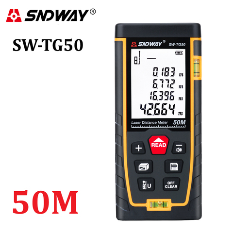 SNDWAY nouveau distancemètre Laser, télémètre 50m mètre à mesurer ruban laser roulette outils de construction, astitimètre SW-TG50 ► Photo 1/6