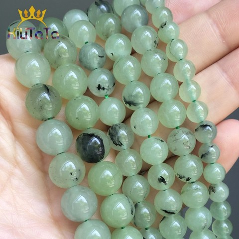 Perles rondes en pierre naturelle lisse, pour fabrication de bijoux, Bracelet, DIY, 15 pouces, tailles 6, 8, 10mm ► Photo 1/6