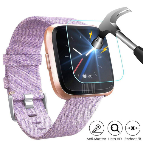 Protecteur d'écran 9H pour Fitbit Versa & Versa Lite, Film en verre trempé de qualité supérieure pour montre connectée, accessoires (pas pour Versa 2) ► Photo 1/6