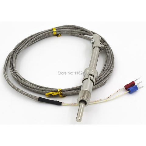 Câble tressé en métal FTARS01 K E J type 3m, ressort de pression M12, longueur de manchon 32mm, capteur de température pour thermocouple, sans fil ► Photo 1/4