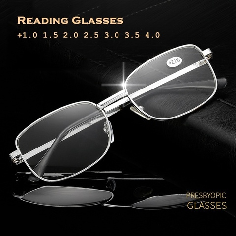 MODO – lunettes de lecture universelles pour hommes et femmes, monture métallique complète, simple, pour les personnes âgées, + 2022 à + 1.0, nouvelle mode, 4.0 ► Photo 1/6