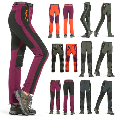 Hiver en plein air hiver randonnée pantalon hommes femmes escalade pêche pantalon armée Trekking Sport Punch pantalon polaire pantalon ► Photo 1/6