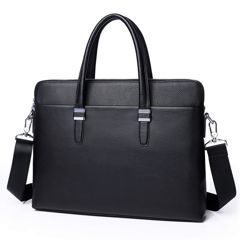 MAHEU – porte-documents classique en cuir véritable pour homme, mallette d'ordinateur portable au Design classique, avec couche de médecin, fourre-tout de travail ► Photo 1/6
