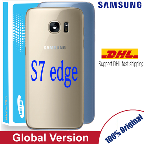 Verre arrière pour SAMSUNG Galaxy S7 edge G935 G935F, couvercle de batterie avec colle + objectif d'appareil photo, version globale ► Photo 1/1