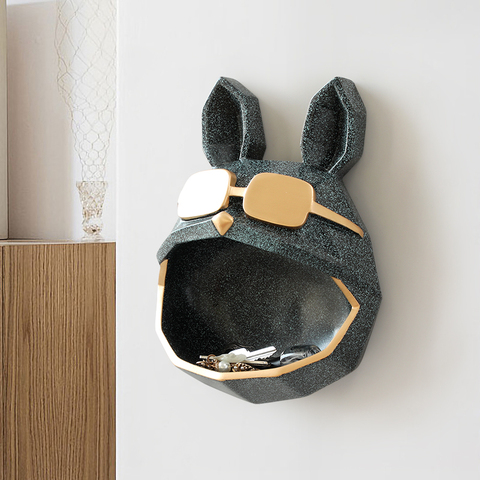 Résine Art fait à la main Cool chien boîte de rangement pour clés perles bijoux ornement sur mur décor Anime Statues bureau décoration de la maison ► Photo 1/6