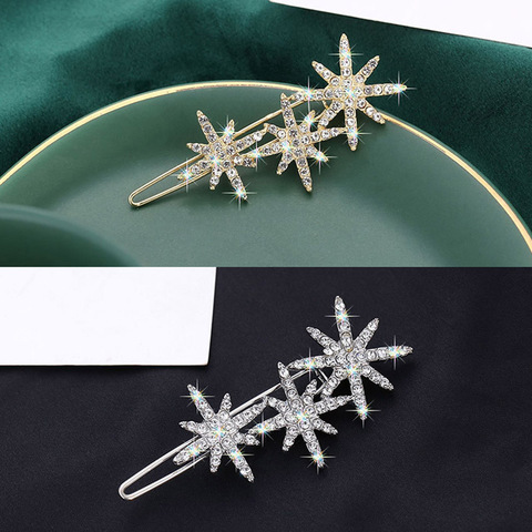 Coréen flocons de neige Clip étoiles cristal épingles à cheveux pour les femmes bonbons cheveux accessoires bijoux Barrette pour les filles ► Photo 1/6