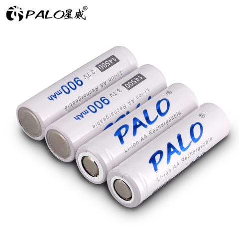 PALO – Batterie Li-ion Rechargeable, 1 ~ 16 14500 900mAh 3.7V, accumulateur AA, pile au Lithium pour lampe torche et souris ► Photo 1/6