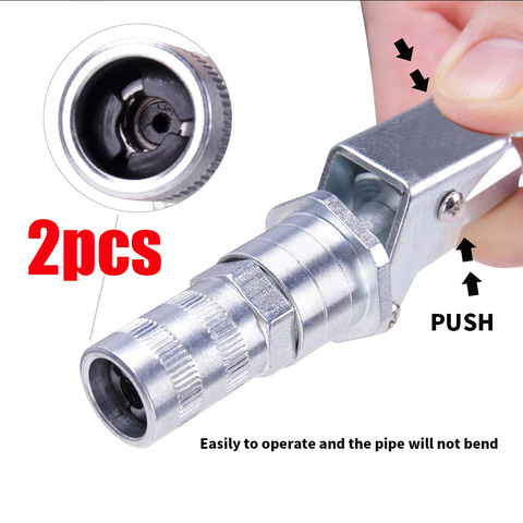 Pistolet à graisse coupleur pince de verrouillage Zerk raccord de coupleur 10,000 PSI 1/8 pouce NPT Couple de graisse haute pression à clipser amélioré ► Photo 1/6