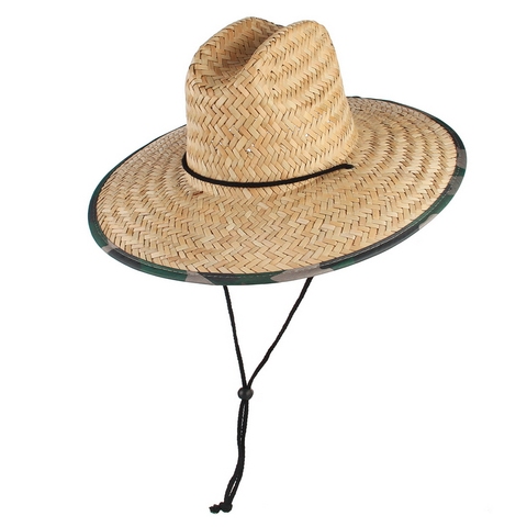 GEMVIE – chapeau de paille de Camouflage pour hommes et femmes, chapeau de soleil d'été ► Photo 1/6