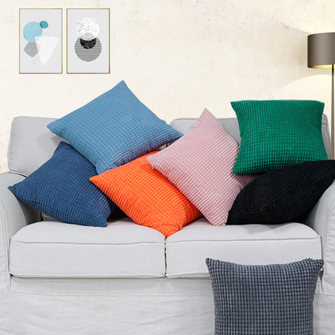 Housse de coussin 2.5 en Nylon/ Polyester, étoffe teint en velours côtelé, comme les grains de maïs, 40/45/50/55/60/65/70cm, achats gratuits, HT-NPCJC-A ► Photo 1/6