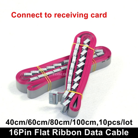 40cm 60cm 80cm 100cm longueur 16Pin plat ruban câbles de données pour LED affichage réception carte connexion pur cuivre Signal ► Photo 1/1