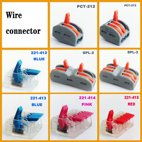 Connecteur de fils, mini connecteur rapide enfichable bornier de fils, PCT-212, PCT-213, connecteur de câbles électriques enfichables ► Photo 1/6