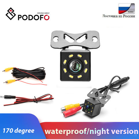 Podofo caméra de recul voiture caméra de recul universelle 8 LED Vision nocturne étanche 170 grand Angle couleur inversion ► Photo 1/6