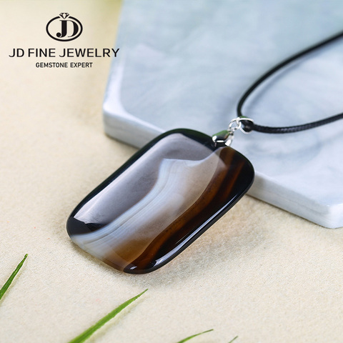 JD – pierre naturelle noire en Agate, Cabochon, pour pendentif, accessoires de bijoux, 1 pièces ► Photo 1/6