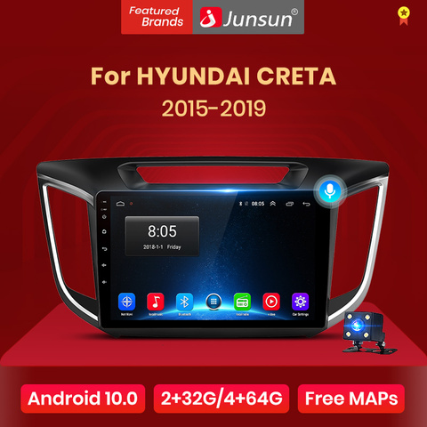 Junsun 2 Din Android 8.1 dvd de voiture Radio multimédia lecteur 4g GPS Navigation Pour hyundai ix25 creta 2 gb RAM 32 gb ROM Lecteur vidéo ► Photo 1/6