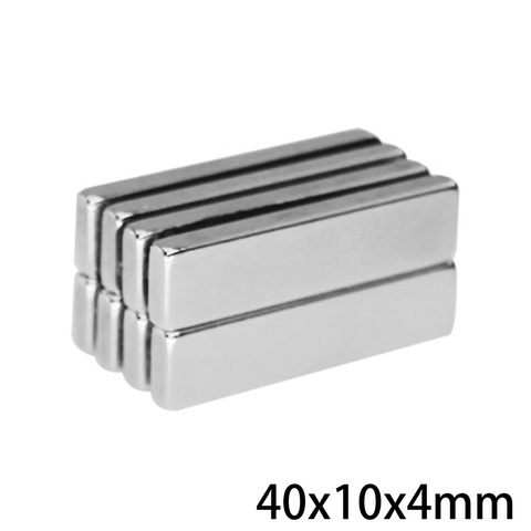 Aimant surpuissant 40x10x4mm en néodyme, lot de 2 à 50 pièces, 40x10x4mm ► Photo 1/6